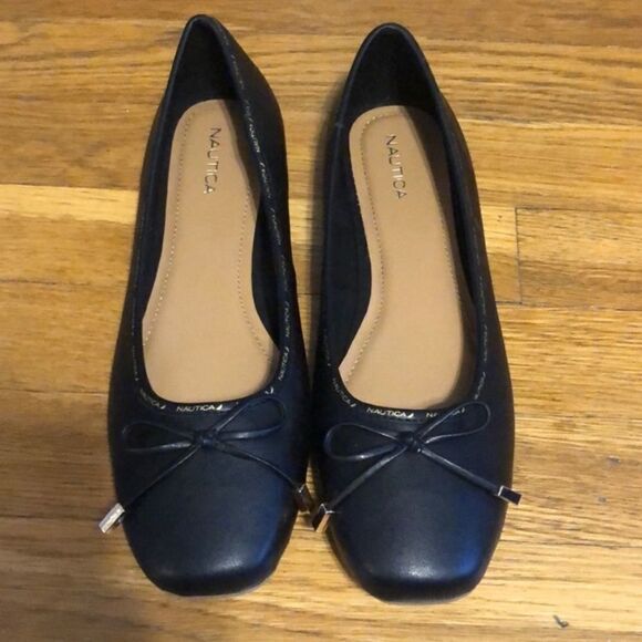 Nautical black ballet flats shoes - Picture 1 of 4